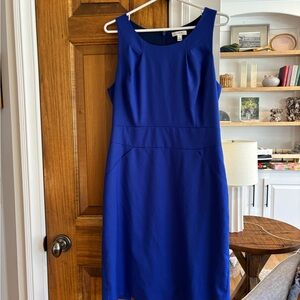 J. Crew Sleeveless Cobalt Blue Midi Sheath Dress Size 10